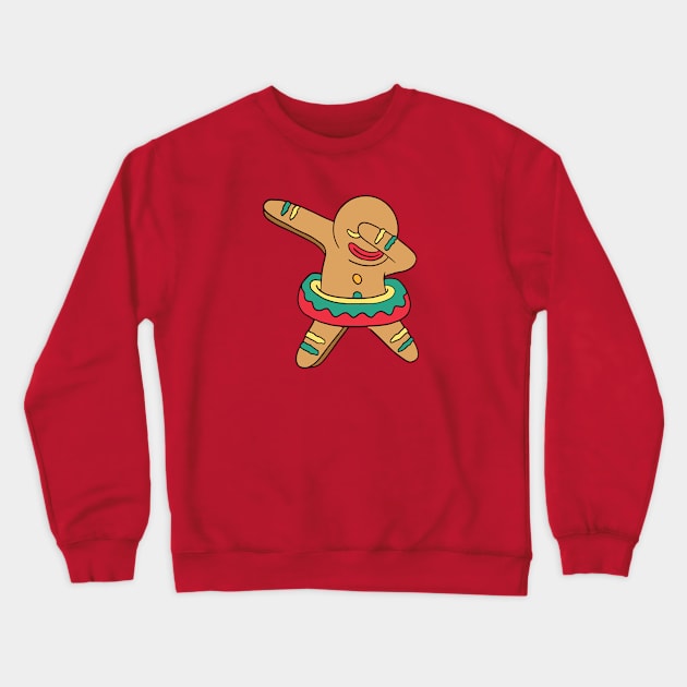 Cute Dabbing  Christmas Gingerbread Man Crewneck Sweatshirt by SLAG_Creative